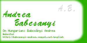 andrea babcsanyi business card