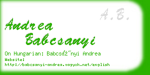 andrea babcsanyi business card